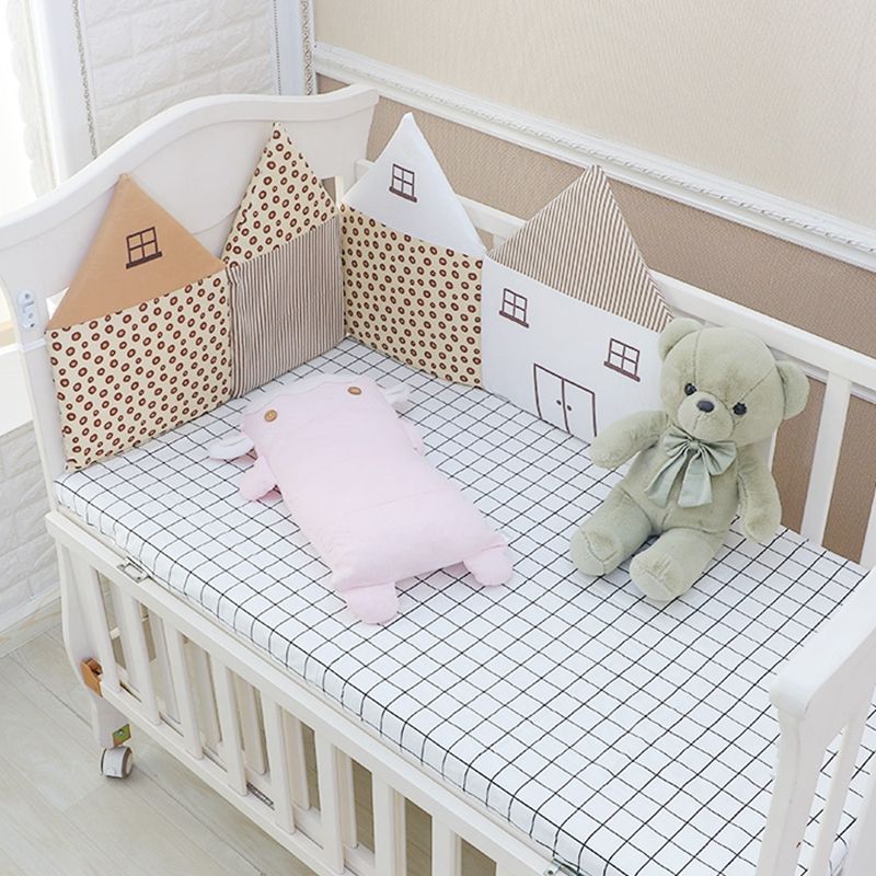 4pcs/2pcs A Set Baby Bed Bumper House Shaped Cute Crib Bed