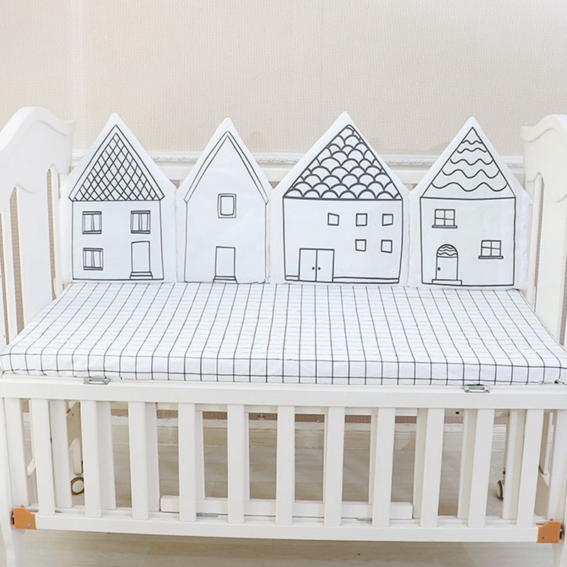 4pcs/2pcs A Set Baby Bed Bumper House Shaped Cute Crib Bed