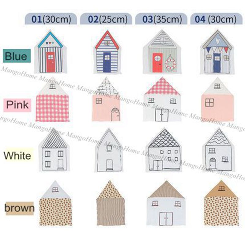 4pcs/2pcs A Set Baby Bed Bumper House Shaped Cute Crib Bed