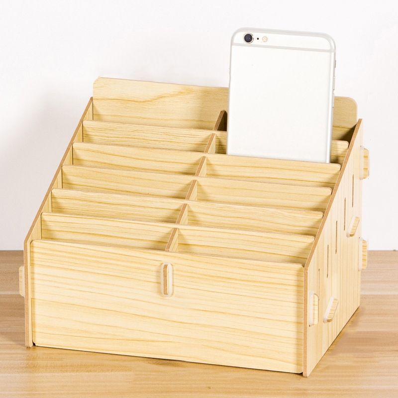 Multifunctional Desktop Shelf, Style:  12 Grids (Oak)