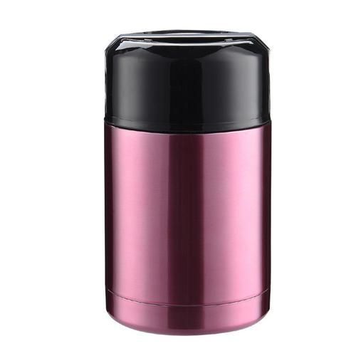 1pc 800ml Red Large Capacity Thermos Stainless Steel Vacuum Insulated Thermal Lunch Container Flask Insulated Food Jar Wide Mouth