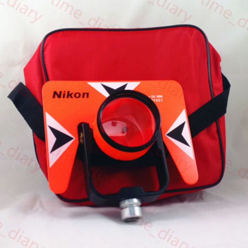 RED NIKON SINGLE PRISM FOR NIKON TOTAL STATION -30/0mm 5/8x11 Female Thread