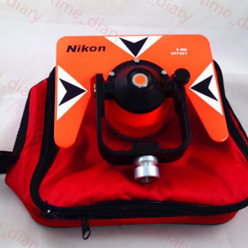RED NIKON SINGLE PRISM FOR NIKON TOTAL STATION -30/0mm 5/8x11 Female Thread
