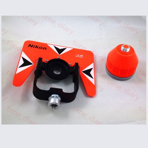 RED NIKON SINGLE PRISM FOR NIKON TOTAL STATION -30/0mm 5/8x11 Female Thread