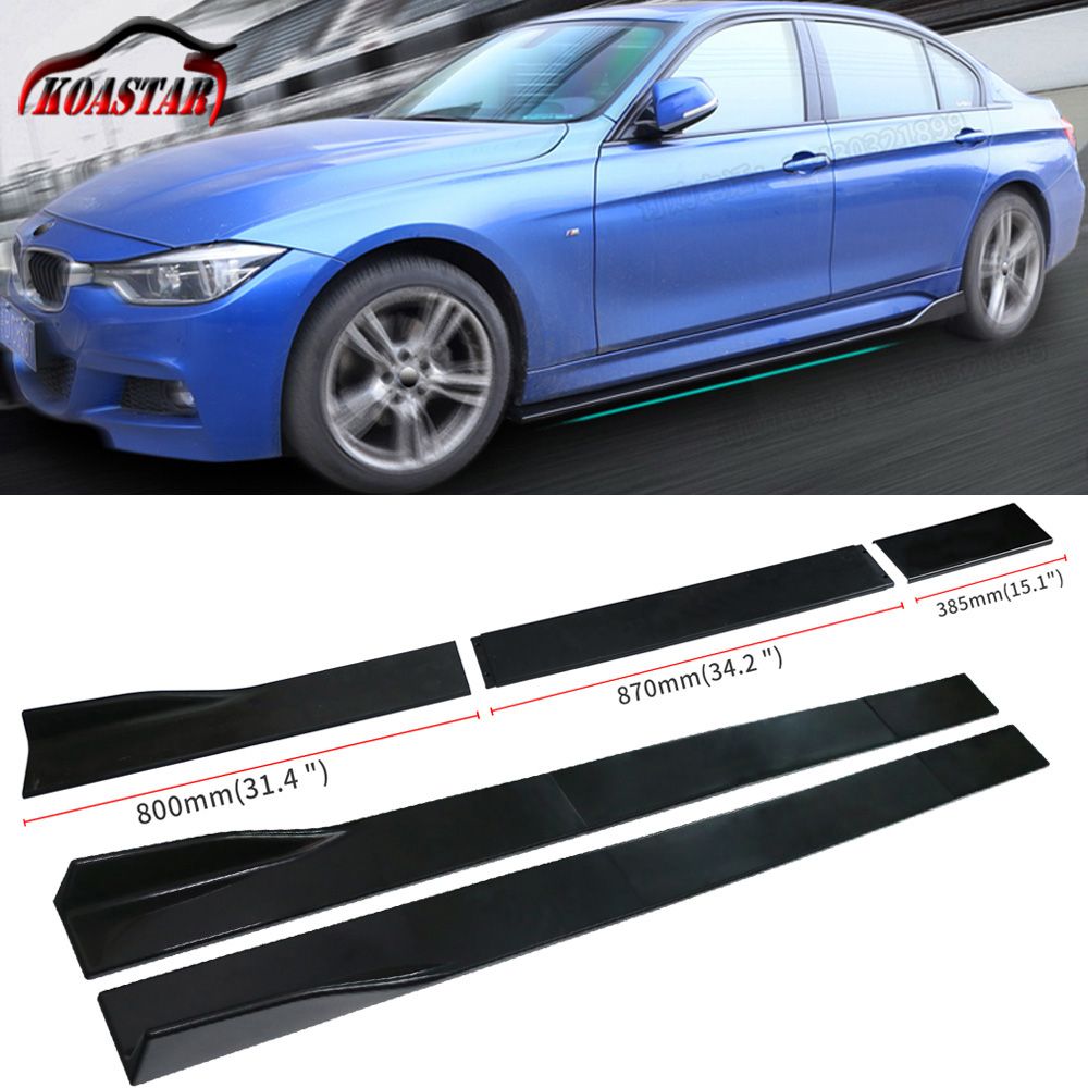 6pcs Universal Lower Carbon Fiber Car Side Skirt Extensions