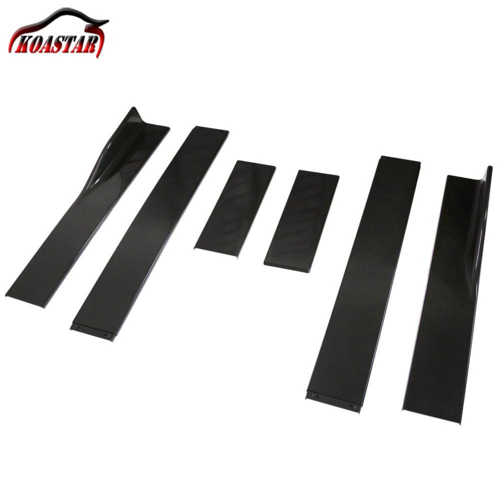 6pcs Universal Lower Carbon Fiber Car Side Skirt Extensions