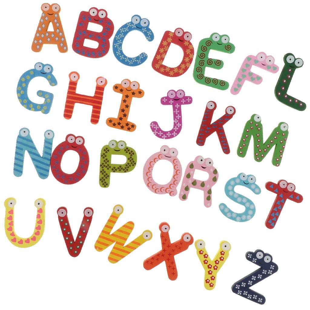 Set Of 2 Cartoon Animals Wooden Alphabet And Numbers-