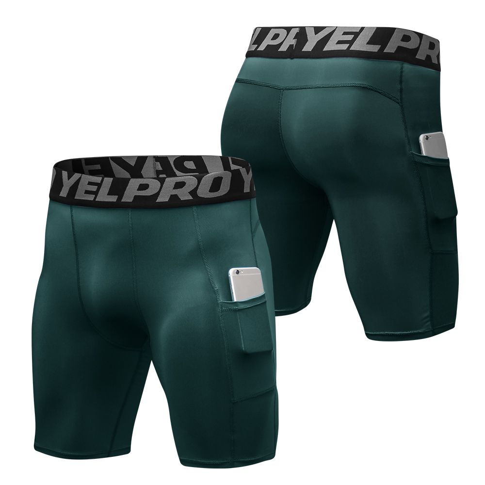 3 Pack Men Compression Shorts Active Workout Underwear With Pocket