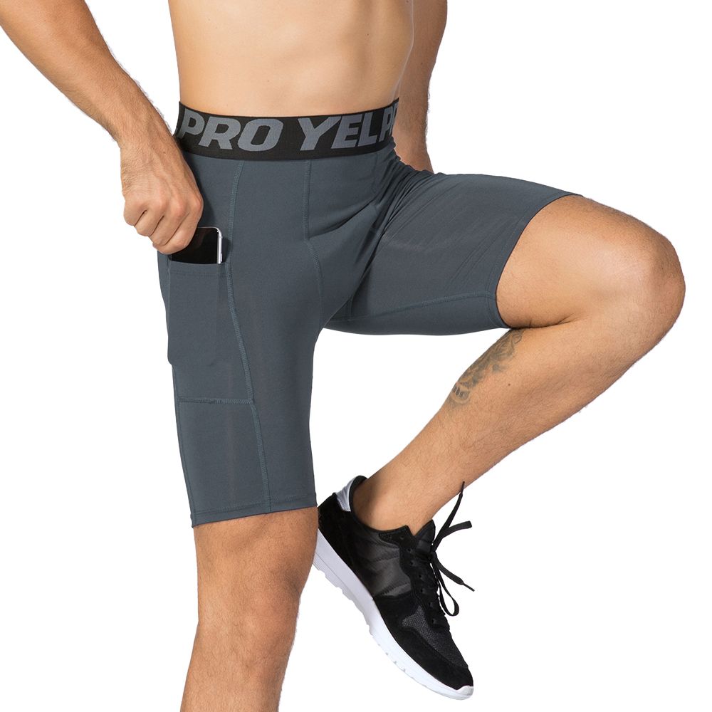3 Pack Men Compression Shorts Active Workout Underwear With Pocket