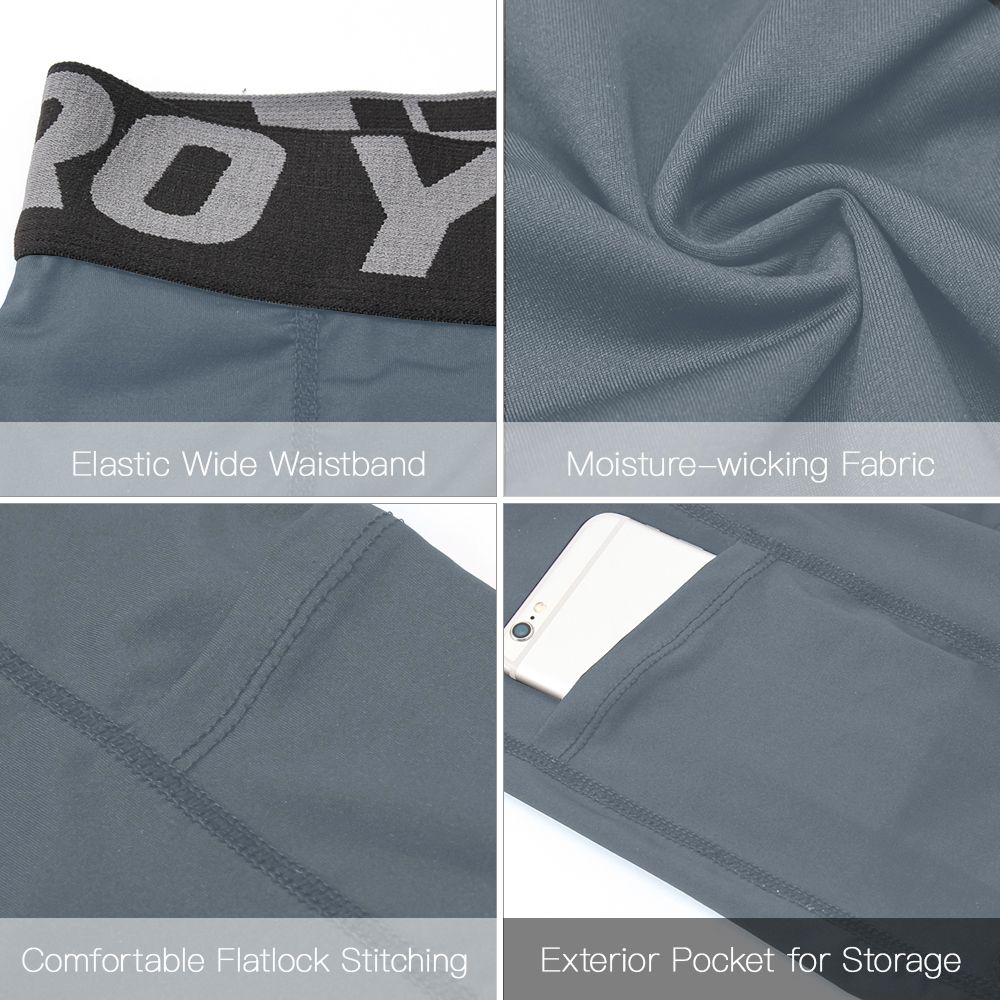 3 Pack Men Compression Shorts Active Workout Underwear With Pocket