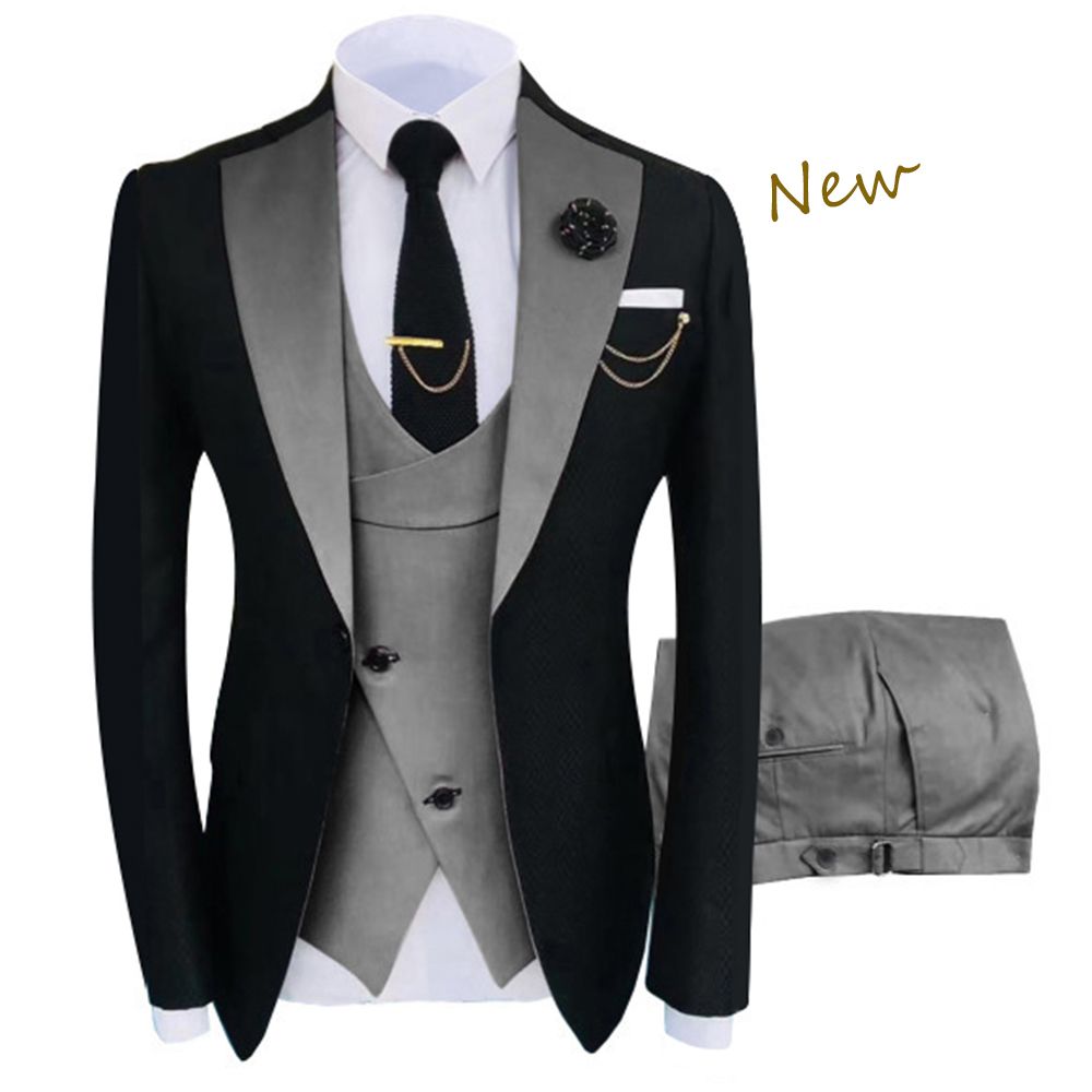 Terno Masculino Slim Fit Blazers Ball And Groom Suits For Men Boutique Fashion Wedding( Jacket + Vest + Pants ) Champagne
