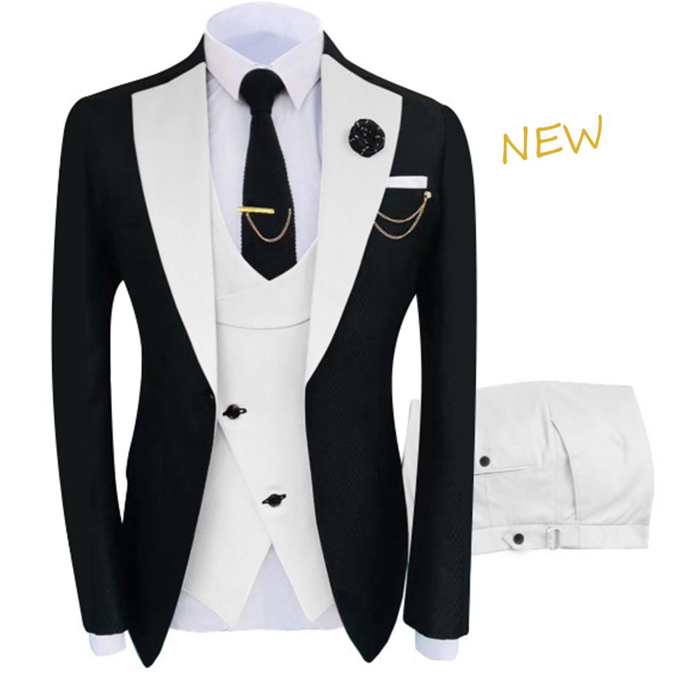Terno Masculino Slim Fit Blazers Ball And Groom Suits For Men Boutique Fashion Wedding( Jacket + Vest + Pants ) Champagne