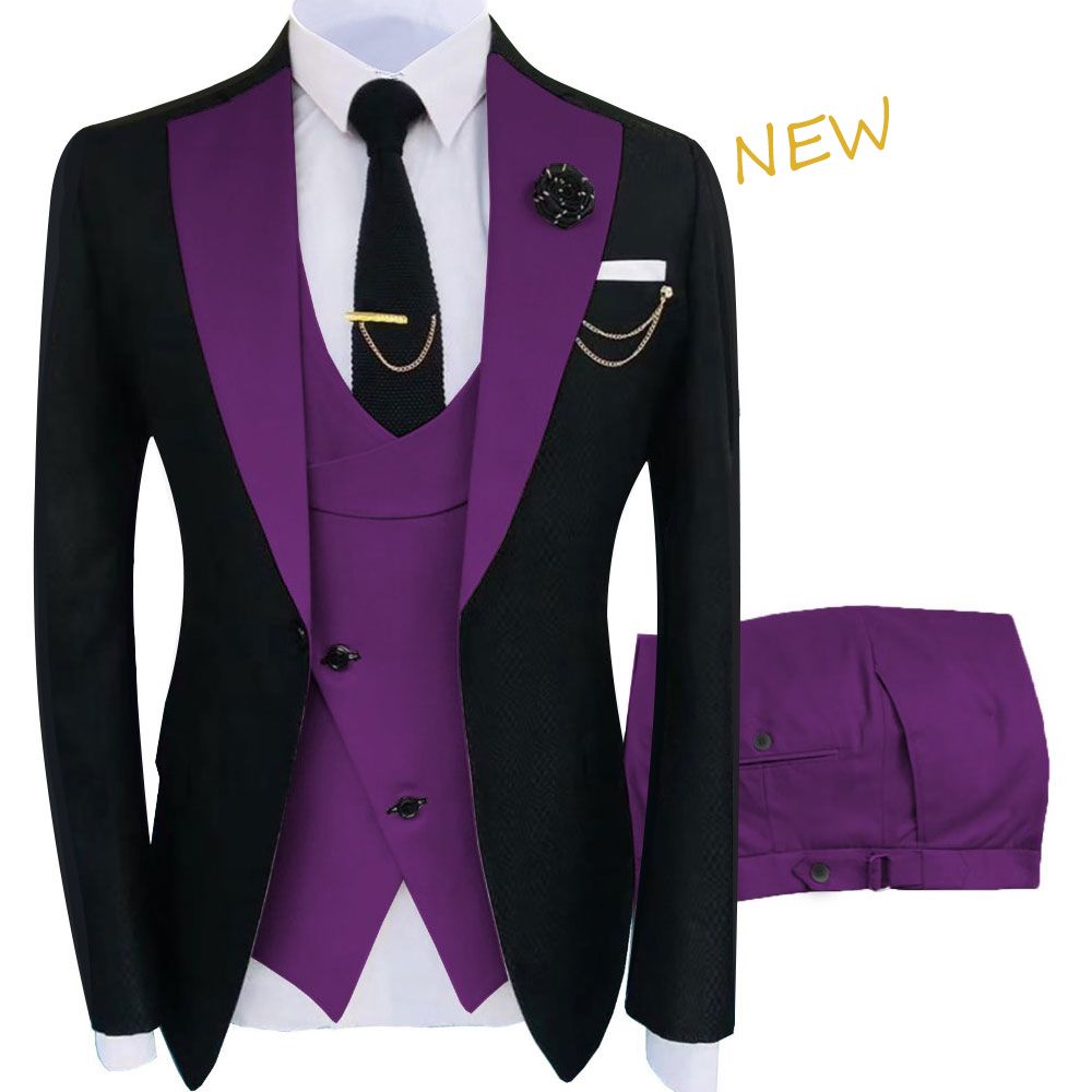 Terno Masculino Slim Fit Blazers Ball And Groom Suits For Men Boutique Fashion Wedding( Jacket + Vest + Pants ) Champagne