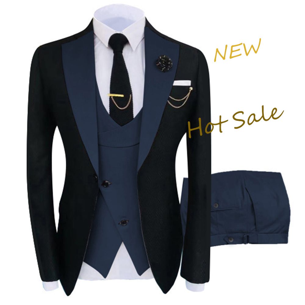 Terno Masculino Slim Fit Blazers Ball And Groom Suits For Men Boutique Fashion Wedding( Jacket + Vest + Pants ) Champagne