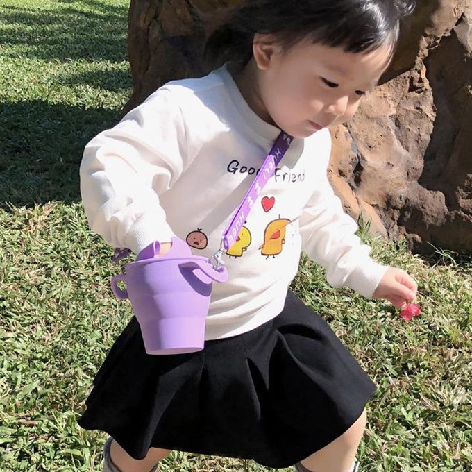 Baby Silicone Snack Cup Toddler Portable Food Storage Snack Grey