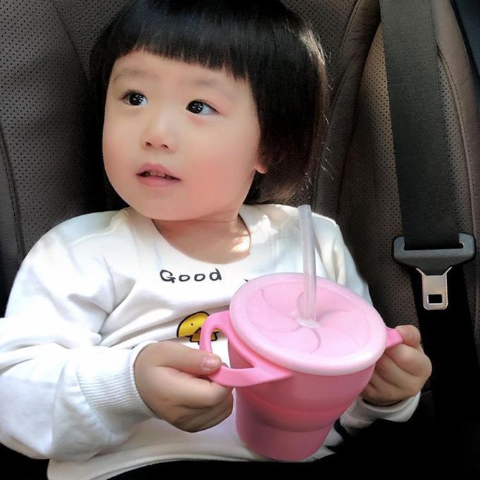 Baby Silicone Snack Cup Toddler Portable Food Storage Snack Grey