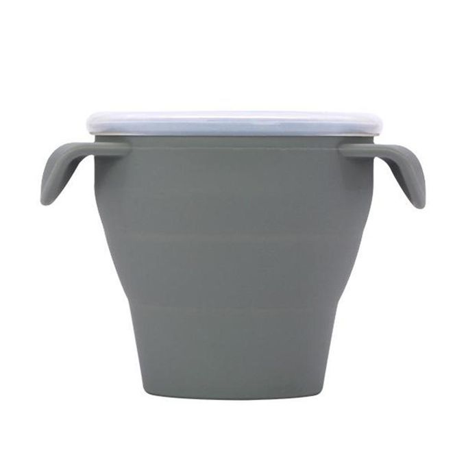Baby Silicone Snack Cup Toddler Portable Food Storage Snack Grey