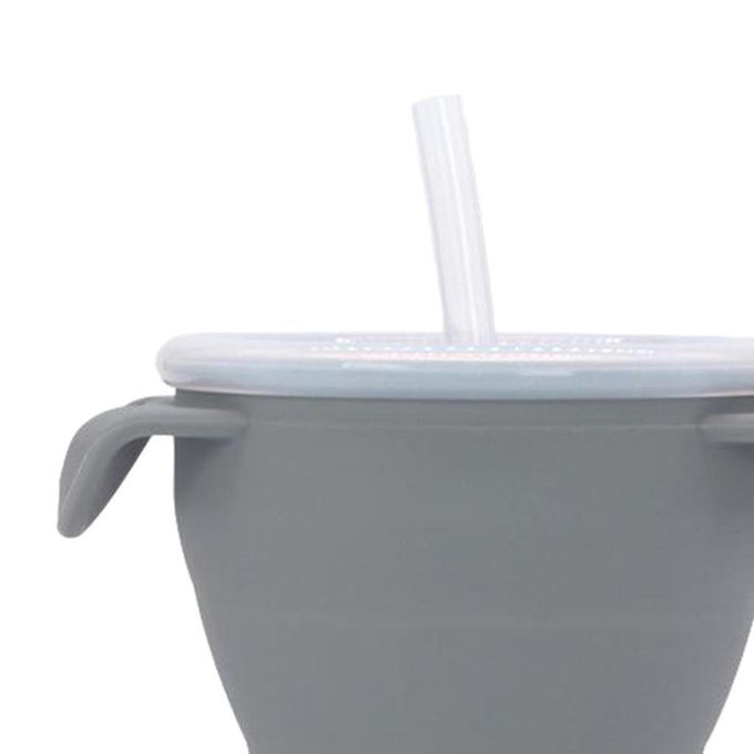 Baby Silicone Snack Cup Toddler Portable Food Storage Snack Grey