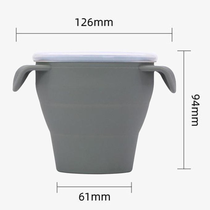 Baby Silicone Snack Cup Toddler Portable Food Storage Snack Grey