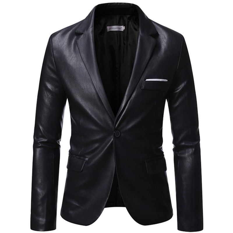 Autumn Winter  Men's Business Luxury B Fashion Banquet Leather Dress Suit