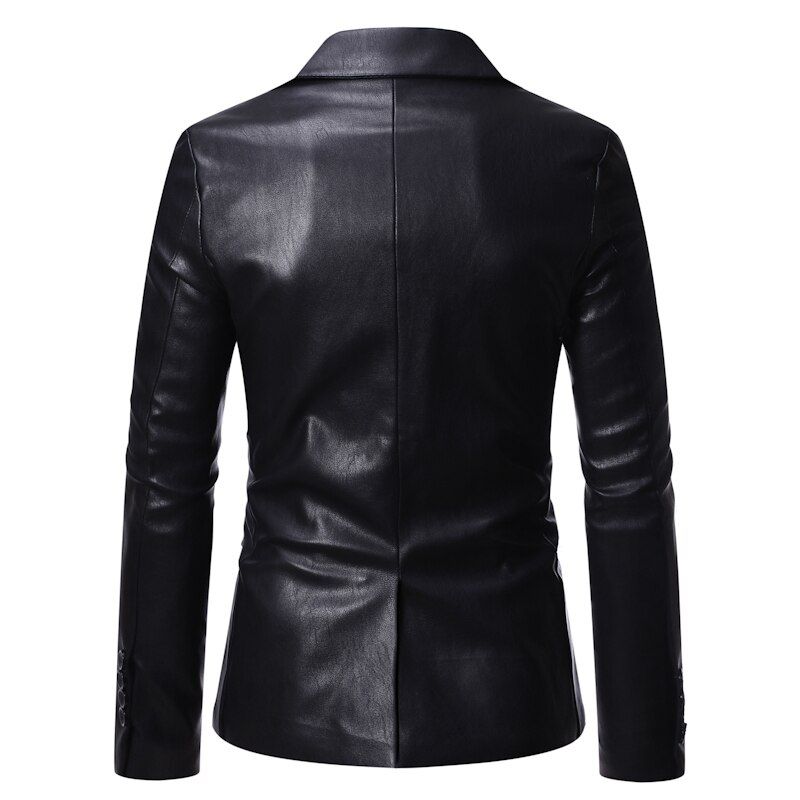 Autumn Winter  Men's Business Luxury B Fashion Banquet Leather Dress Suit