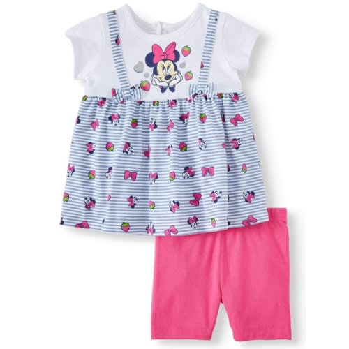 Minnie Mouse Baby Girls Jumper And Shorts - 2 Piece Set