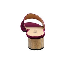 Fiona Satin Slipper With Studs - Purple