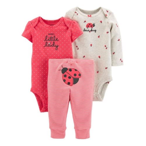 Baby Girl Love Bug Bodysuits And Matching Pant 3 Set