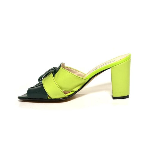 Ladies Leather Slippers - Green