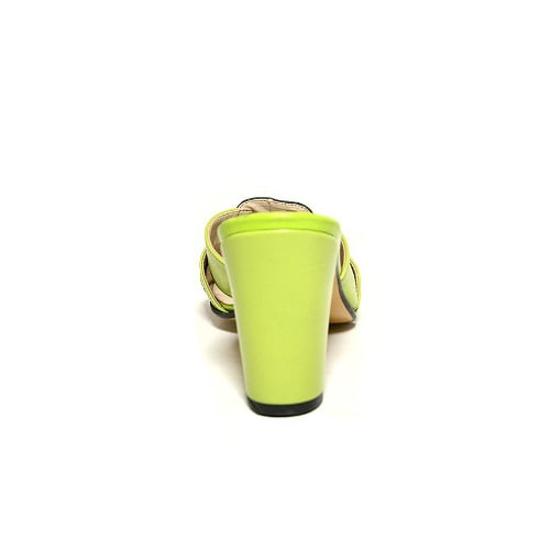 Ladies Leather Slippers - Green