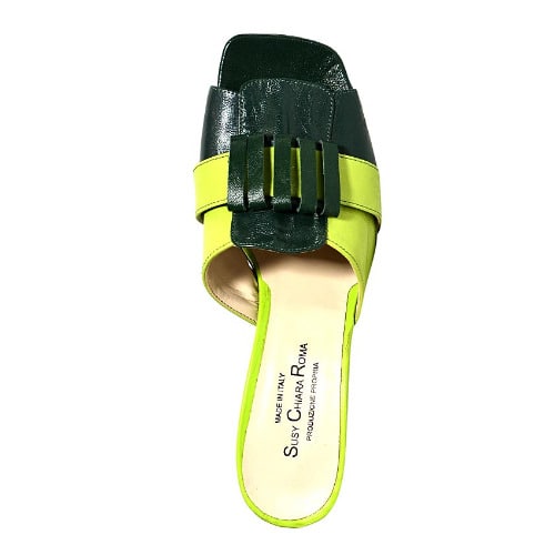 Ladies Leather Slippers - Green