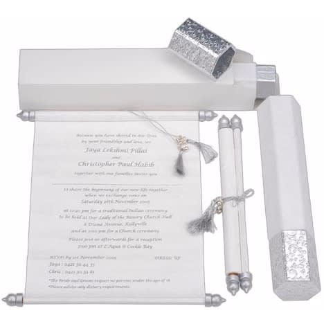 Luxury Scroll for Marriage Proposal or Acceptance Letter 184 - White