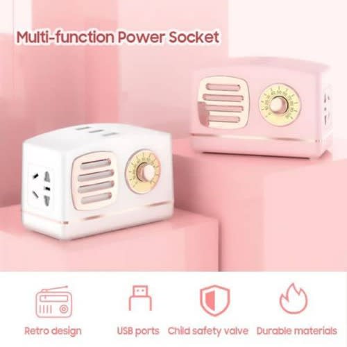 Desktop Multi Socket Plug With Usb/us/au Outlets Retro Socket Adapter - 2pcs