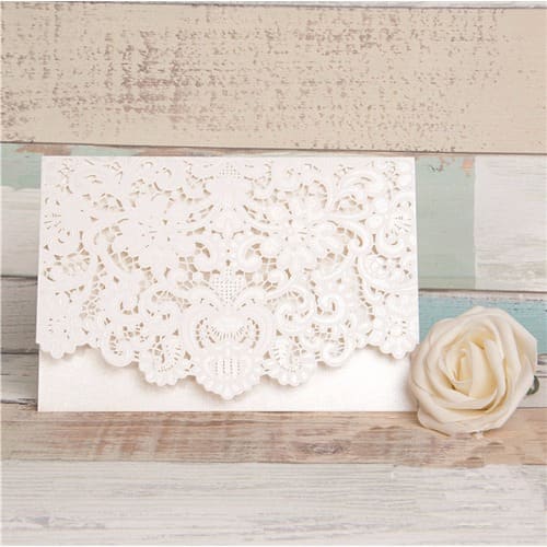 Laser-Cut Invitation Card - Cream  - 0010- Pack of 100