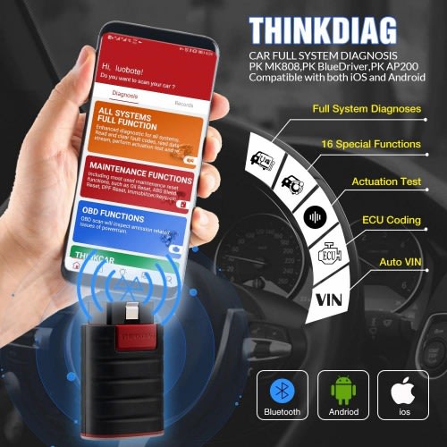 Obdii Wireless Car Scanner With Full Car And Service Functions - Support Android & iOS