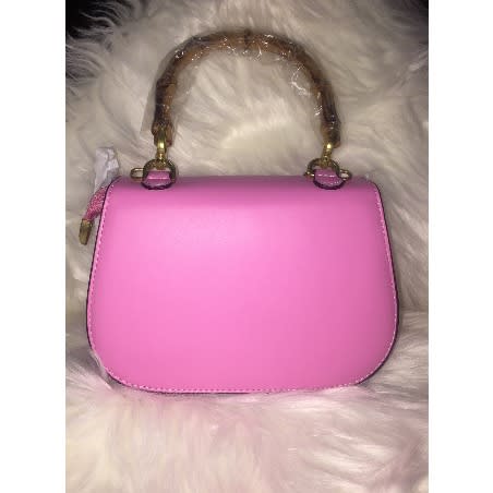 Acrylic Bamboo-like Handle Handbag - Pink