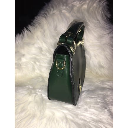 Unbranded Round Leather Handbag - Green