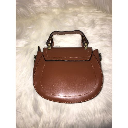 Unbranded Round Leather Handbag - Brown