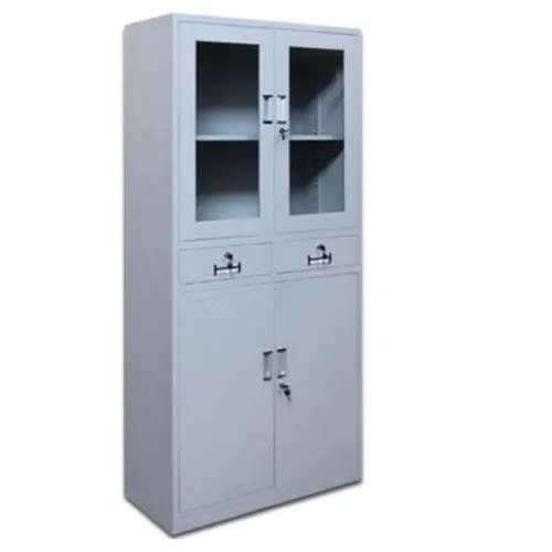 Steel Glass Cabinet With Drawers