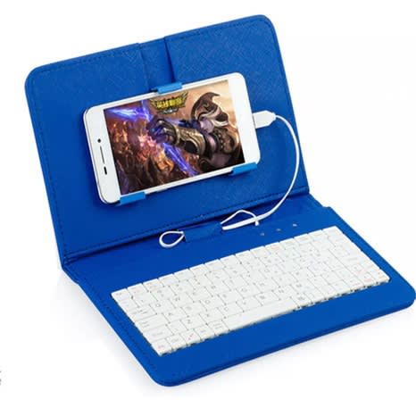Wired Keyboard Flip Holster Case For Android Mobile Phone 4.8-6.0