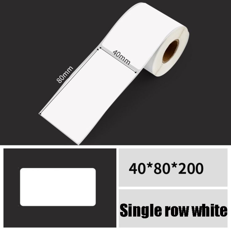 Label Hine Printing Paper, Size: 40x80mm White