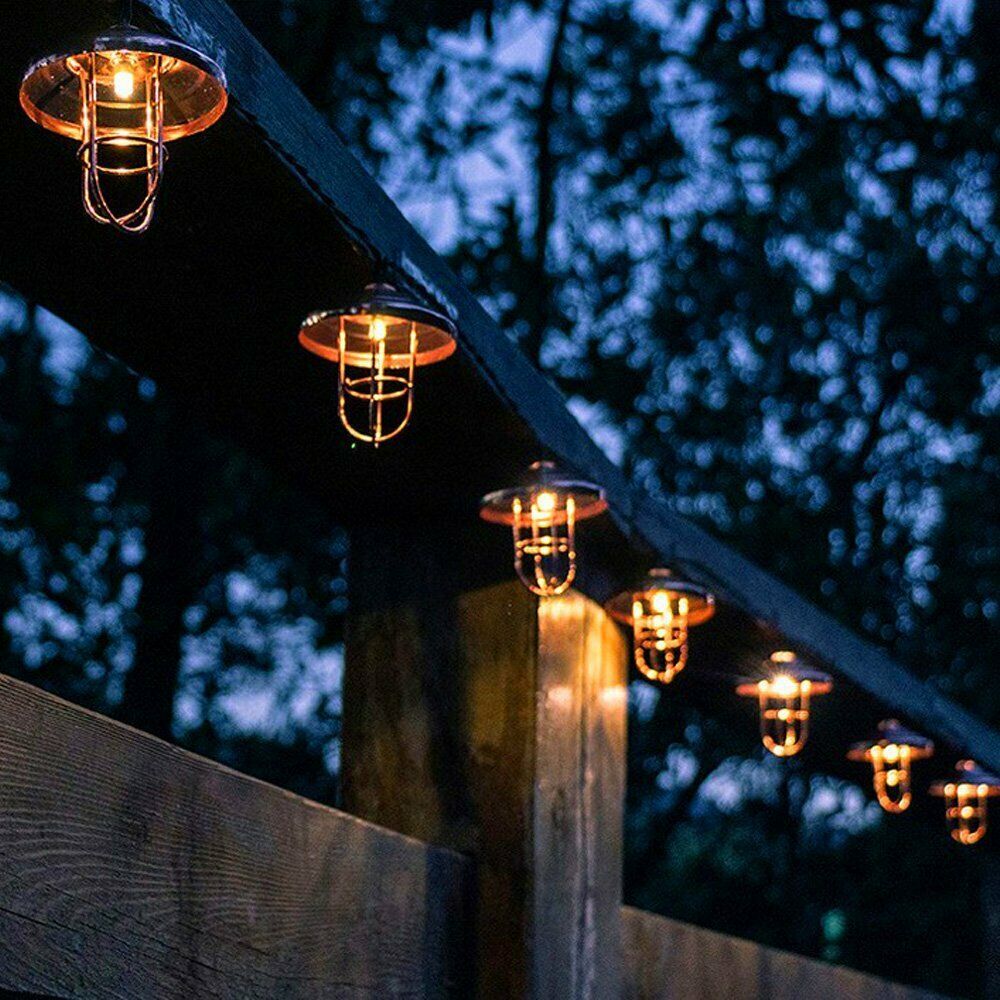 LED String Lights Retro Lampshade String Fairy Lights Battery Operated Wrought Iron Rose Gold Holiday Lighting For Cafe Party--5M 20LED--220V