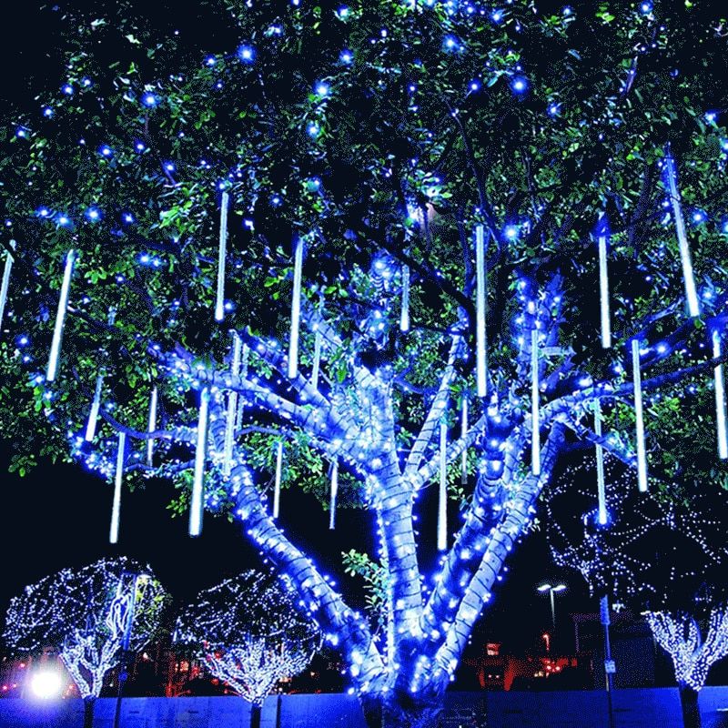 Led Meteor Shower Rain Tubes 20cm 30cm  String Light Drop/icicle Snow Fall String Xmas Party Decor Outdoor Waterproof--changeable--30CM