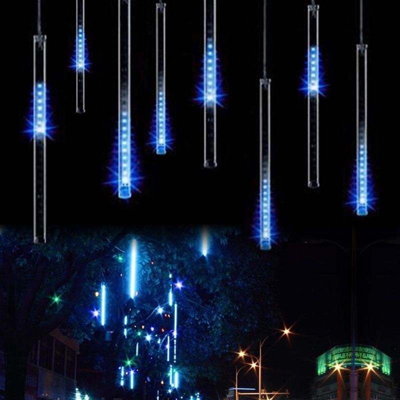 Led Meteor Shower Rain Tubes 20cm 30cm  String Light Drop/icicle Snow Fall String Xmas Party Decor Outdoor Waterproof--changeable--30CM