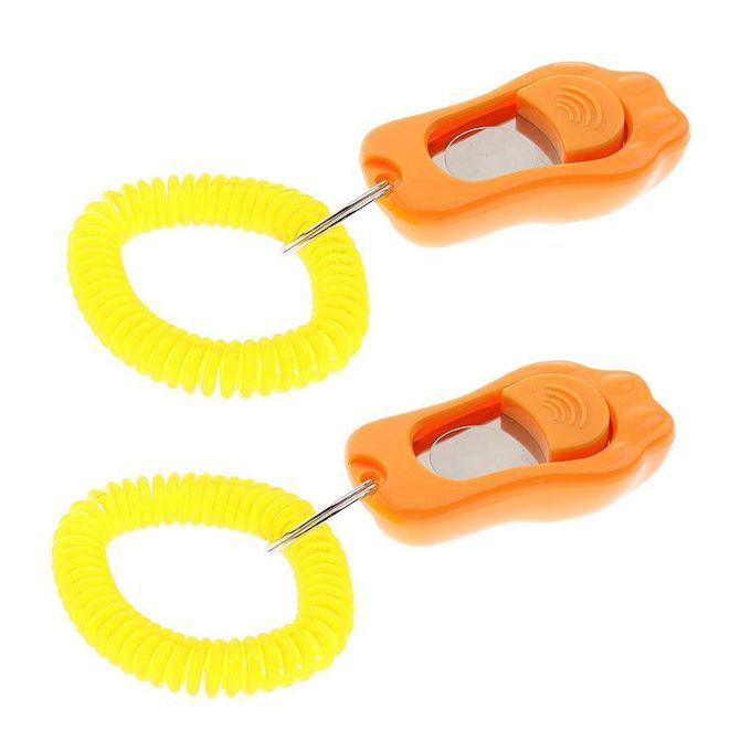 Set Of 2 Pcs Dog And Puppy Trainer Clickers, Sound Maker Orange