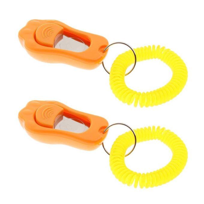 Set Of 2 Pcs Dog And Puppy Trainer Clickers, Sound Maker Orange