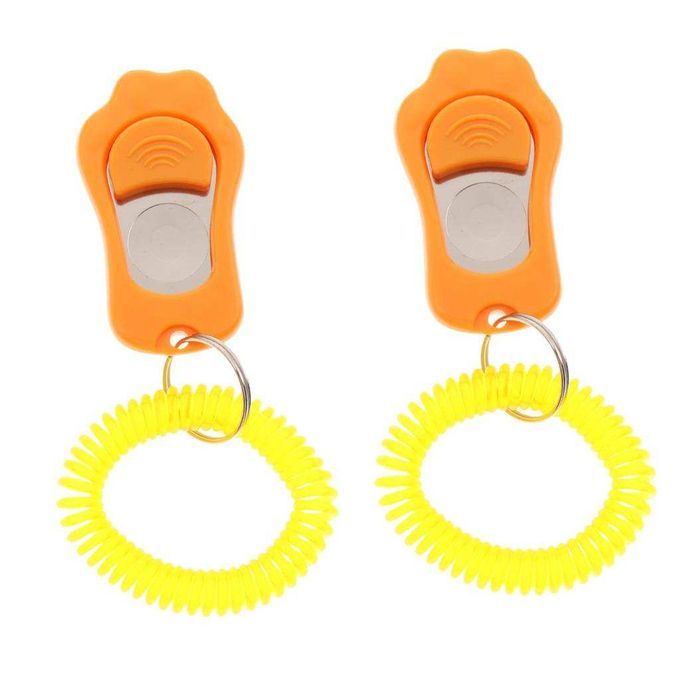 Set Of 2 Pcs Dog And Puppy Trainer Clickers, Sound Maker Orange