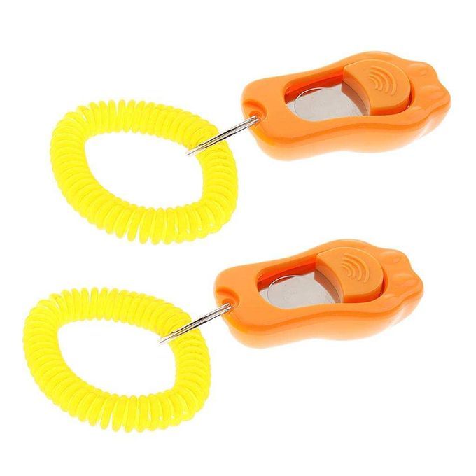 Set Of 2 Pcs Dog And Puppy Trainer Clickers, Sound Maker Orange