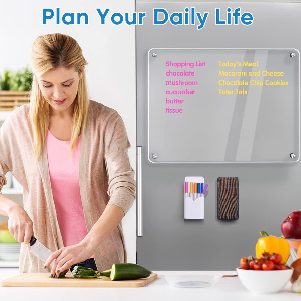Refrigerator Memo Acrylic Monthly Clear Fridge Calendar