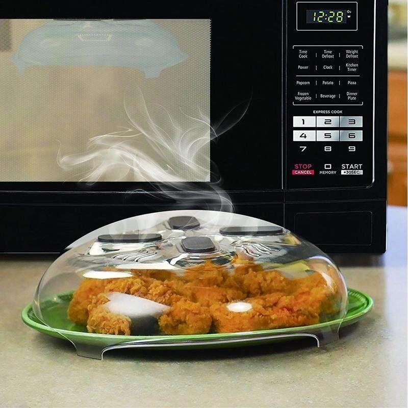 Microwave Hover Anti-Sputtering Cover New Food Splatter Guard Microwave Splatter Lid With Steam Vents 11.5 Inch